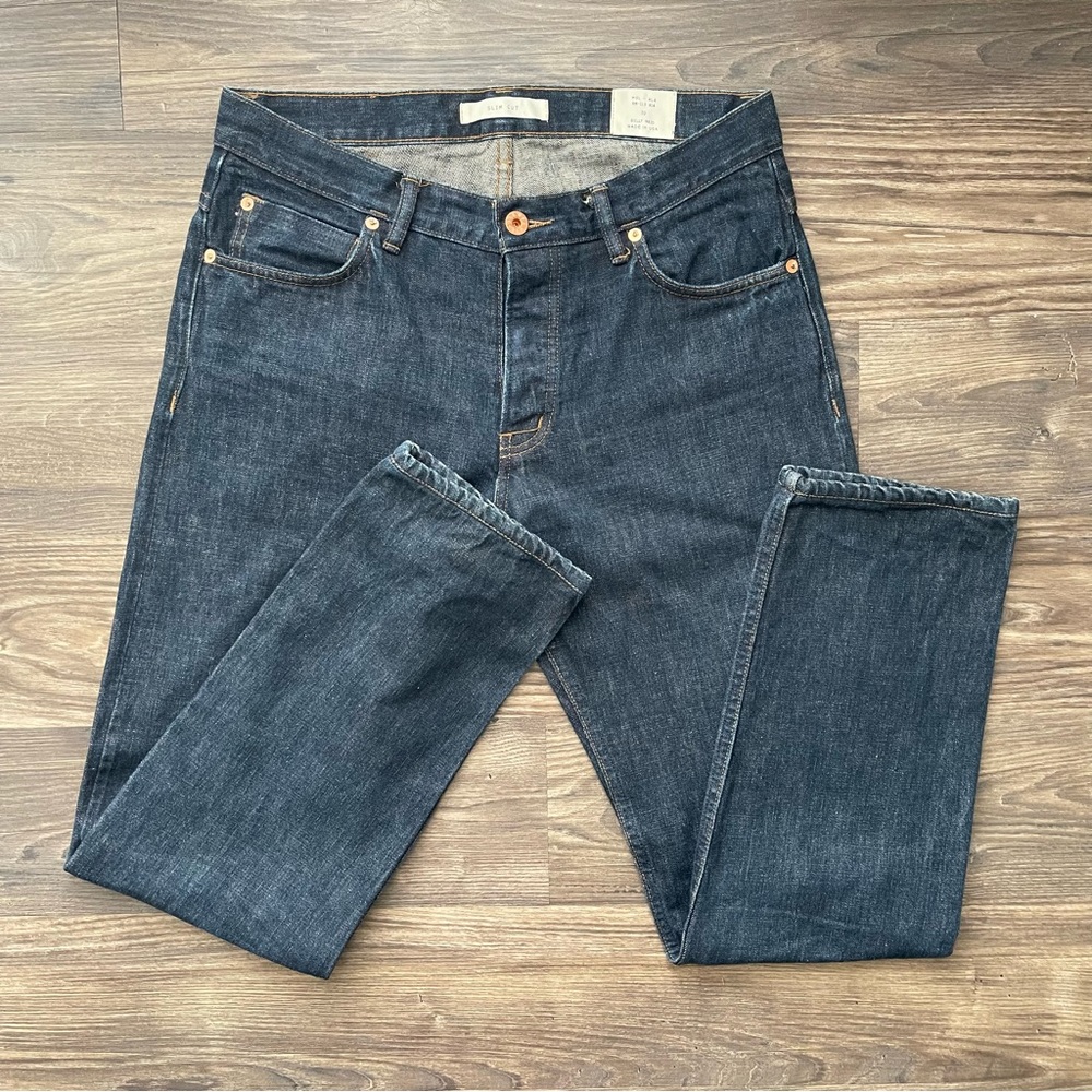 Billy Reid Slim Cut Button Fly Jeans